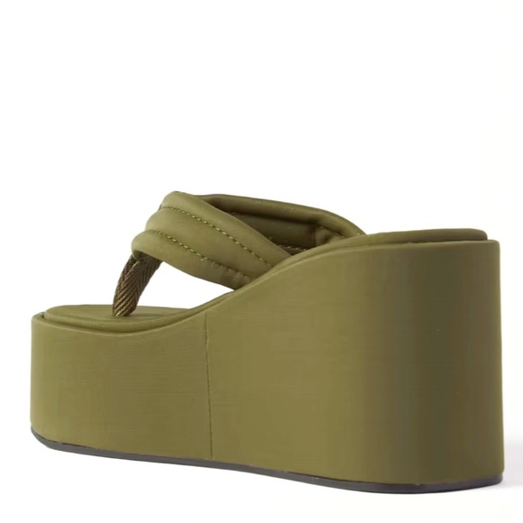 Coperni Olive Green Platform Wedge Sandals NEW Size US10 / IT40 - Picture 4 of 10